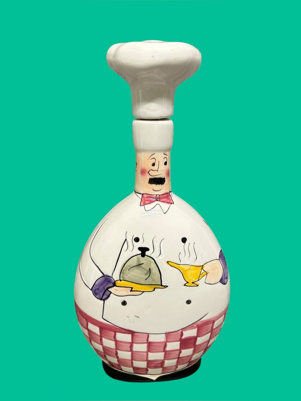 Vintage Trisa Chef Ceramic Decanter Jug with Cork Stopper